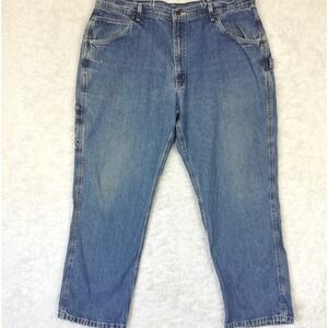 Key Mens Jeans Carpenter Blue Denim Light Wash Relaxed 42x32